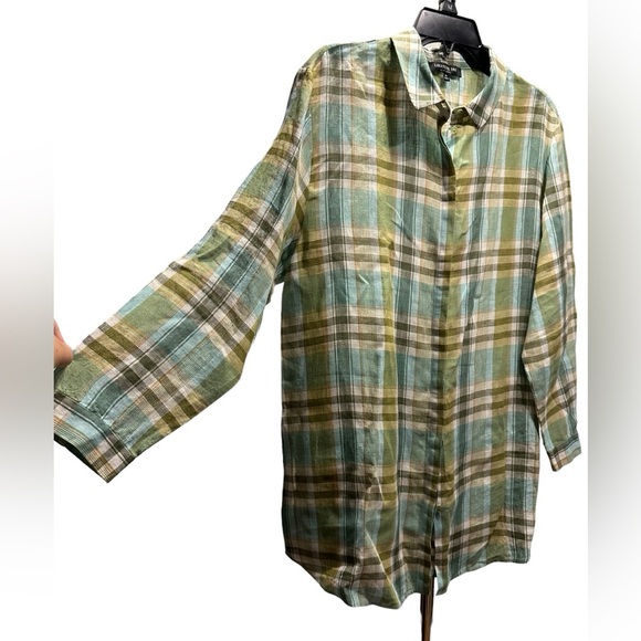 Lafayette 148 New York Sabira Linen button down shirt Size XL - Picture 7 of 10